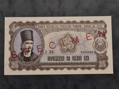 25lei SPECIMEN 1952 aUNC foto