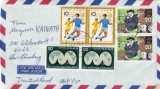 FILATELIE TEMATICA -PLIC JAPONIA TEMATICA SPORT AIR MAIL FOTBAL FOLCLOR