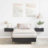 VidaXL Cadru de pat fără saltea, negru, 90x200 cm, lemn prelucrat