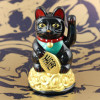 Pisica norocoasa Maneki Neko neagra &amp;#8211; 11.5 cm
