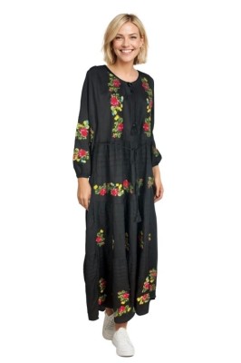 Rochie dama S25 negru/galben , marimea M foto