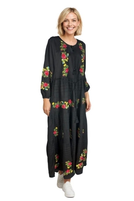 Rochie dama S25 negru/galben , marimea M