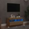 vidaXL Comodă TV cu lumini LED, stejar Sonoma, 80x35x40 cm