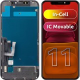 Display cu Touchscreen JK pentru Apple iPhone 11, cu Rama, Versiune LCD In-Cell IC Movable, Negru