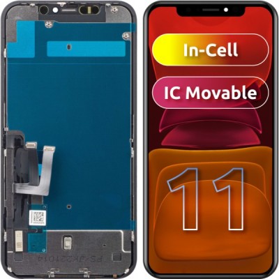 Display cu Touchscreen JK pentru Apple iPhone 11, cu Rama, Versiune LCD In-Cell IC Movable, Negru foto