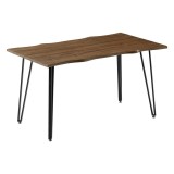 Cumpara ieftin Masa Izzac cu suprafata din MDF sonoma si picioare din metal negru 140x80x76 cm