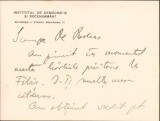 A413 Notă olografă Sabin Manuilă către Lucian Bolcaș, 1935