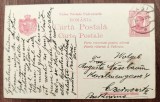 ROMANIA 1914 - Intreg Postal cu marca fixa 10 bani rosu Ferdinand, circulat Iasi - Cernauti (Bucovina)