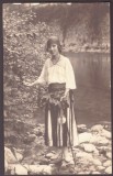 2742 - Baile HERCULANE, Caras-Severin, Ethnic woman, Romania - old postcard, real Photo - unused, Necirculata, Fotografie