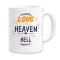 Cana alba personalizata &quot;love is like heaven but it can hurt like hell&quot;, INOVATIX&reg;. 330ml