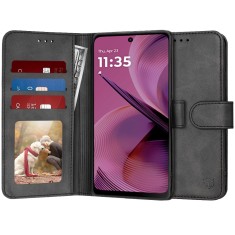 Husa 360 Motorola Moto G55 Techsuit Diary Book, negru foto