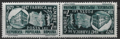 B2737 - Romania 1948 - Fabrica de timbre tete-beche neuzat,perfecta stare foto