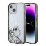 Husa pentru iPhone 15 - Karl Lagerfeld Hardcase Liquid Glitter (KLHCP15SLKCNSK) - Transparent Choupette