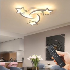 Lustra LED 60W, stea, telecomanda, aplicatie telefon, lumina/rece/calda/neutra, intensitate reglabila