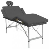 vidaXL Masă de masaj cu 4 zone, cadru aluminiu, antracit, 186 x 68 cm