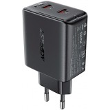 Incarcator Retea Acefast A49, 35W, 3A, 2 x USB-C, Negru, Universal