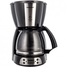 Cafetiera Daewoo DCM900B, 900 W, 1.5 l, filtru permanent, timer 24 ore, indicator nivel apa, design ergonomic, negru/gri