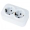 Priza dubla, Eva Socket, 16A, montaj aparent, alb, 2 locasuri, schuko