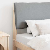 VidaXL Tăblie tapițată Gri deschis 90 cm Lemn de pin masiv 879304