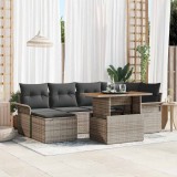 Cumpara ieftin Set de canapele pentru grădină 7 pcs Gri Rattan poli