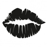 Decoratiune metalica de perete Krodesign KRO-1065 Lips Design, diametru 48 cm, negru, grosime 1.5 mm, VivaTechnix