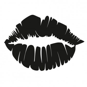 Decoratiune metalica de perete Krodesign KRO-1065 Lips Design, diametru 48 cm, negru, grosime 1.5 mm foto