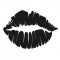 Decoratiune metalica de perete Krodesign KRO-1065 Lips Design, diametru 48 cm, negru, grosime 1.5 mm