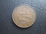 Africa de Sud : 1 penny 1942 _ moneda din bronz _ regele George al VI lea