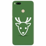 Husa silicon pentru Xiaomi Mi A1, Minimal Reindeer Illustration Green