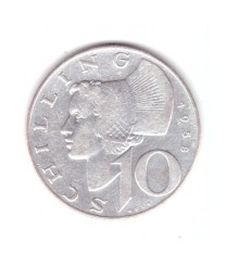Moneda Austria 10 schilling 1958, stare buna, curata