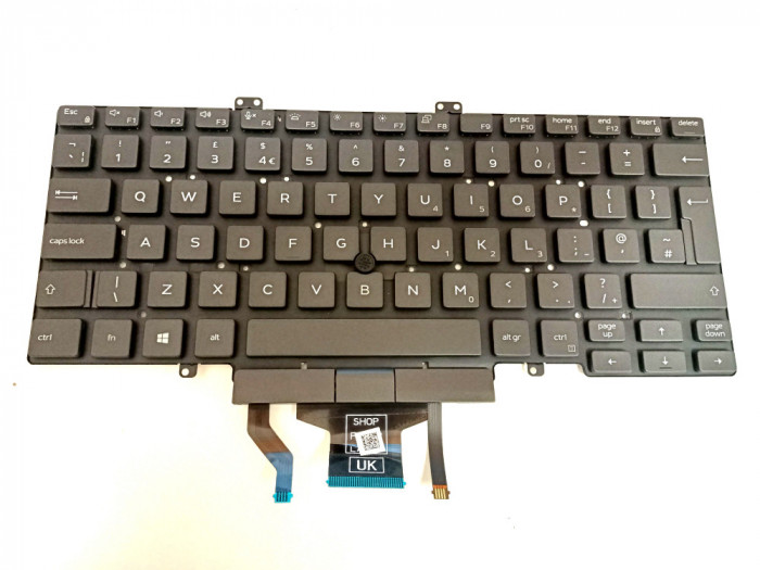Tastatura laptop, Dell, Latitude 3400, 5400, 5401, 5410, 4511, 5402, 7400, 7410, 0K0GVM, Dual Point, cu iluminare, layout UK