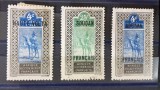 Africa Occidentală Franceză / Volta Superioară &amp; Sudanul Francez 1920&ndash;1921 - Set 3 Timbre &bdquo;Călăreț pe Cămilă / M&eacute;hariste&rdquo; -CLN1