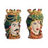 Ghiveci Home ESPRIT Verde Multicolor Porțelan 20 x 20 x 29 cm (2 Unități)