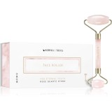 KORIKA Tools Face Roller Green Jade Stone rolă pentru masaj faciale Quartz Roller Pink 1 buc