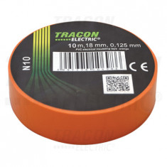 Banda izolatoare, portocalie N10 10m×18mm, PVC, 0-90°C, 40kV/mm