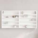 vidaXL Dulap cu vitrină, alb, 100x8,5x50 cm, lemn prelucrat