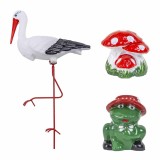 Pachet decor gradina cu barza, ciuperca ceramica si broasca mica ceramica