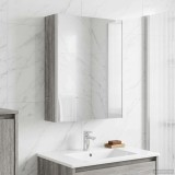 vidaXL Dulap cu oglindă pentru baie Gri Sonoma 53,5 x 15,5 x 70 cm 889236