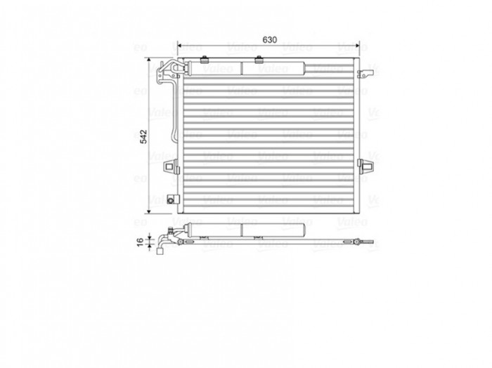 Condensator AC Mercedes Gl (X164), 2006-2012; Clasa M (W164), 2005-2012; Clasa R (W251), 2005-, Cv Automata Aluminiu/Aluminiu Brazat, 625 (585)X525x1