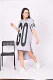 K817-18 Tricou lung tip rochie cu imprimeu &quot;GO&quot;