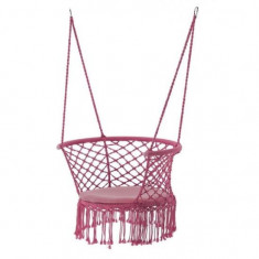 Leagan tip scaun, cu perna, roz, max 150 kg, 80x60x120 cm, Rivo foto