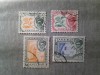 Serie mica Zanzibar 1957 Sultan Chalifa bin Harub si motive locale 4 valori stampilate, Stampilat
