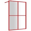Paravan de dus walk-in, rosu, 140x195cm sticla ESG transparenta