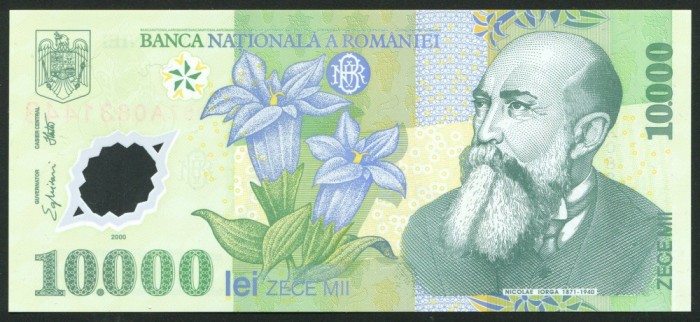 q570 Bancnota 10000 LEI 2000 POLIMER semnatura GHIZARI UNC NECIRCULATA