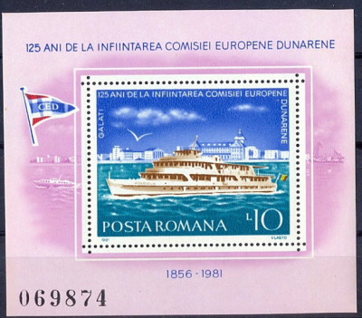 C1921 - Romania 1981 - Comisia Dunareana bloc neuzat,perfecta stare foto