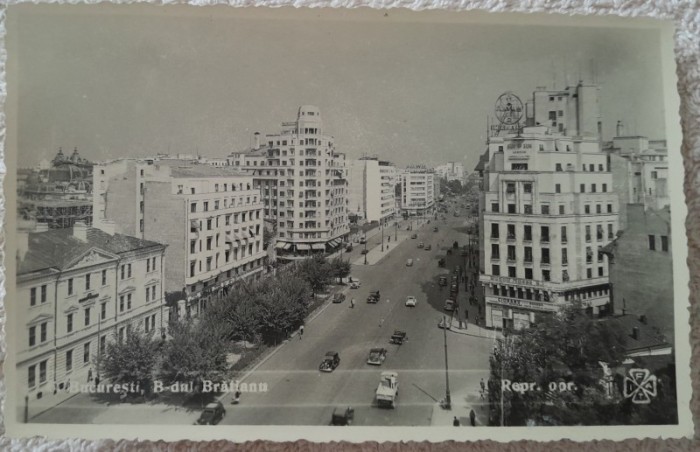 Carte postala, Bucuresti, bulevardul Bratianu, perioada interbelica