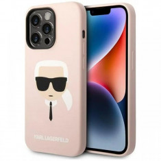 Karl Lagerfeld Husa MagSafe Liquid Silicone Karl Head iPhone 14 Pro Max Roz