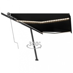 vidaXL Copertina automata cu LED &amp;amp; senzor vant, antracit, 500x350 cm foto