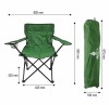 Scaun Camping Pliabil Verde cu Suport Pahar, Husa Transport, Structura Metalica 50x80x80cm