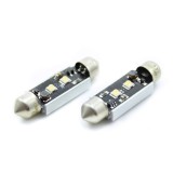 Set 2 becuri LED pentru plafoniera/numar inmatriculare Carguard, 5 W, 12 V, 400 lm, 41 mm, Alb xenon